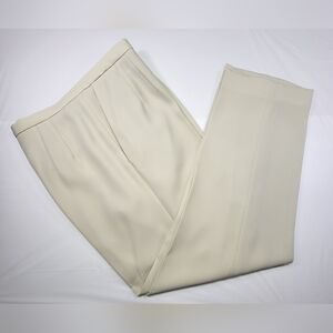 Vintage TRAVIS AYERS Lined Straight Leg Side Zip Cream Slacks - Size 14